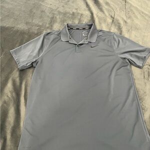 Nike Men's Gray Gold DriFit Polo Shirt